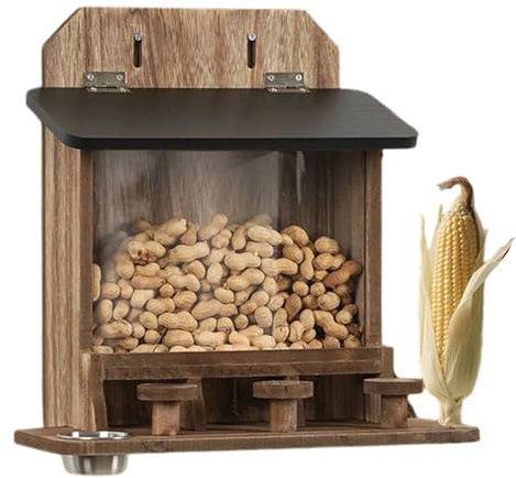 para Ardillas,Divertida Estación de Alimentación de Madera Impermeable | de Nueces para Ardillas - para Exterior Ventana Jardín Patio Árbol Comida Mascotas