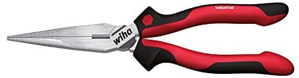 Wiha Alicates de boca semi-redonda Industrial con filo de corte, con forma recta 160 mm, 6 1/2 (32322)