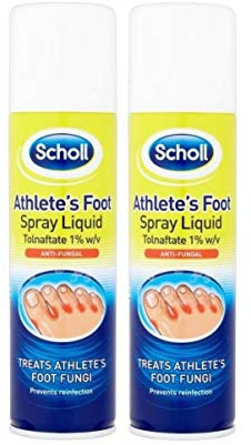 2 x Scholl Athlete's Foot Spray Liquid 150ml Prevents Reinfection Soothe Itching