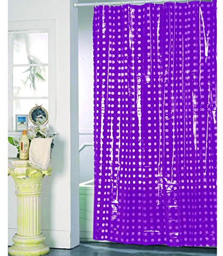MSV Anti-Schimmel Duschvorhang - Anti-Bakteriell, waschbar, wasserdicht, PVC mit 12 Duschvorhangringen 180x200cm Lila