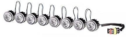 HELLA 2PT 177 696-761 LED-Tagfahrleuchtensatz - LEDayFlex - 24/12V - rund - Einbau - Lichtscheibenfarbe: glasklar - Kabel: 120mm - Fahrzeugfront - Satz