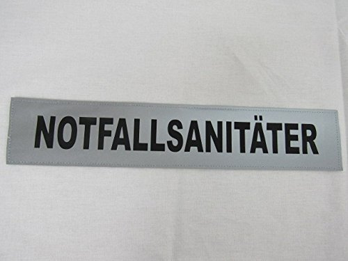 NOTFALLSANITÄTER 3M Reflex- Rückenschild 42x8cm matt silber