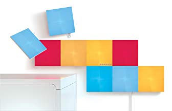 Nanoleaf Canvas Starter Kit, 9 LED RGBW Smarte Lichtquadrate - Modulare WLAN LED Panels, 16 Mio. Farben Wandleuchte Innen, Musik & Bildschirm Sync, Funktioniert mit Alexa Google Apple, Deko & Gaming
