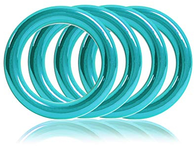 Ganzoo O-Ring Metall für Hunde-Leine, 25mm Innen-Durchmesser, 4 Stück, Stahlring, legierter Stahl, Nicht rostend, Rund-Ringe für Paracord 550 Halsband, Handtasche, Metallring, Basteln, Farbe Türkis