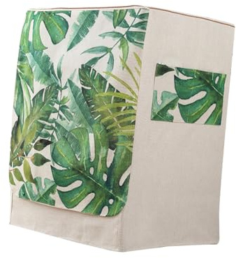 VOSAREA Funda Para Lavadora De Carga Superior Protección Antipolvo y Diseño Decorativo Para Hogar Bolsillos Para Accesorios Para Cuartos De Lavado
