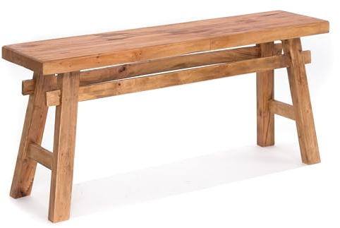 DESIGN DELIGHTS SITZBANK East | Mahagoni, 118x27,5x53cm (BxTxH) | natürliche Holzbank, rustikale Flurbank, Küchenbank