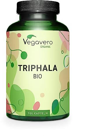 BIO Triphala Vegavero | 1300 mg | Ayurveda | Amla (Amalaki), Haritaki y Bibhitaki | Suplemento Digestivo & Detox | 100% Orgánico y Vegano | 180 Cápsulas