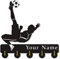 Personnalisez votre nom for des thèmes de football sympas Cintre en bois Cadeau unique Vêtement Chapeau Crochet clé/Porte-manteau/Crochet mural Décoration/Crochet porte-serviette, Noir Crochets po