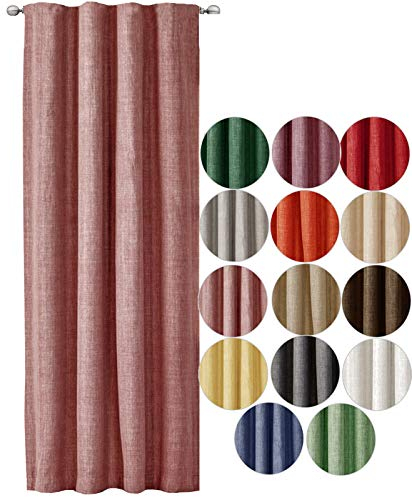 JEMIDI Vorhang Blickdicht 140x245cm - Gardine mit Kräuselband Universalband - 100% Polyester Schal lang für Wohnzimmer Schlafzimmer