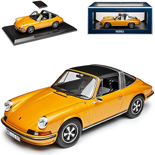 Porsche 911 S 2.4 Urmodell Targa Cabrio Gold Metallic 1963-1973 1/18 Norev Modell Auto mit individiuellem Wunschkennzeichen