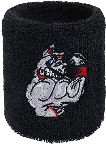 Boxer Schweissband Boxing Pittbull Stickerei Designer Schweißband Boxen Bestickt & Absorbierendes Frottee Kampfsport Wristband Martial Arts Geschenk Muay Thai Schweiß-Armband