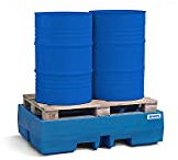 Auffangwanne classic-line aus Polyethylen (PE) für 2 Fässer, ohne Gitterrost, 900x1300x350