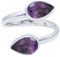 Ring 925 Silber Amethyst lila Stein größenverstellbar Edelstein echt Silber Damen Sterling Silber Geschenk (MRV-087-51)