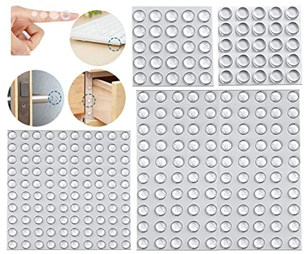 AZWOOD Gummipuffer Selbstklebend, 250 Stücke Elastikpuffer, 4 Größen Silikon Transparent Möbelpuffer Anschlagpuffer Schutzpuffer Türpuffer für Möbel Tür Schranktür