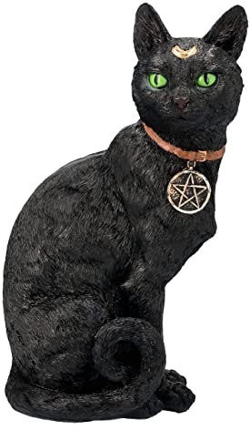 Pacific Giftware Mystische Katzen Figur mit magischen Symbolen - Wicca schwarz Gothic Hexe