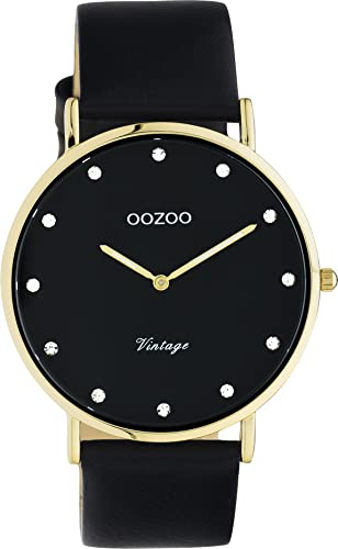 Oozoo Vintage Damen Uhr - Armbanduhr Damen mit 20mm Lederarmband - Analog Damenuhr in rund C20248