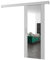 Ensemble Porte coulissante avec miroir + rail - Kit Porte Suspendue interieur et Quincaillerie Sliding Barn Door - 90x204cm - AGRA II (Avec Système Soft-Close, Blanc, poignées en argent)