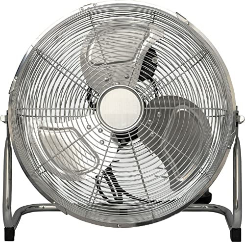 Fun Hub 14'' Floor Fan 3 Speed High Velocity Air Cooling Industrial Home Gym Workshop, Silver