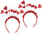 LALAFINA Valentinstag Herz Kopf Boppers Stirnbänder Pailletten Liebe Haarbänder Rote Herz Haarreifen Partyzubehör (2 Stück), 36.0 grams