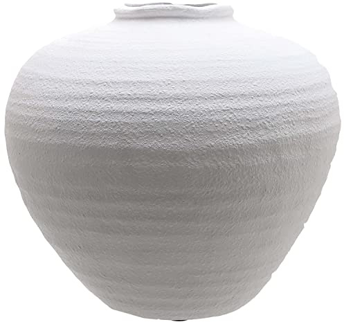 Hill Interiors Regola Ceramic Matte Vase (26cm x 28cm x 28cm) (White)