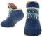 Pantoffelsocken für Frauen Männer Warm Halten Socke Nicht Rutschen Gestrickt Dick Sherpa Fleece Gefüttert Kuschelig Winter Flauschig Bett Hausschuhe Geeignet für Indoor Haus Haus Boden THCX Blue