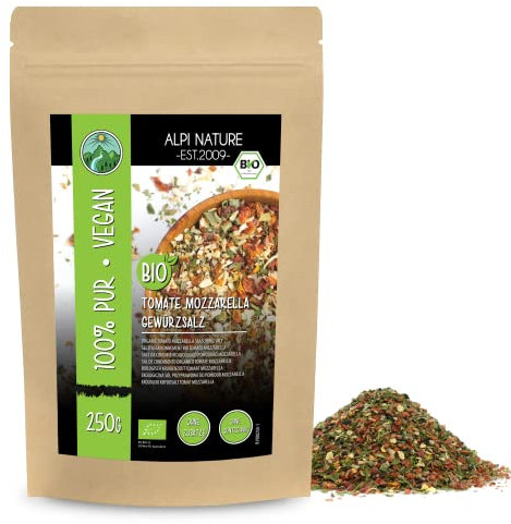 Alpi Nature Mix di Spezie BIO per Pomodoro e Mozzarella 250g, Condimento Italiano per la Cucina