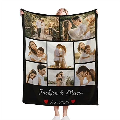 Mraxovid Personalisierte Decke, Individuelle Fotos Decke, Erinnerungsgeschenk Mit Foto und Text Decke Geschenk, Geschenk für Ihn Sie zum Valentinstag 150x200 cm