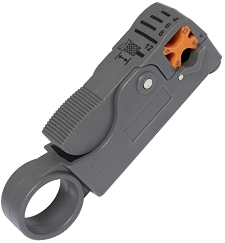 AERZETIX - C66040 - Dénudeur de câbles coaxiaux RG58/RG59 - pince à dénuder - longueur 98 mm - section fils électronique ordinateur informatique satellite - en plastique ABS - couleur gris