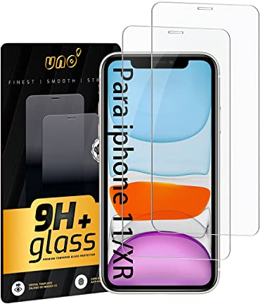 【MARCA UNO'】2 Láminas De Vidrio Templado Para Iphone 11: Antiarañazos Y Antihuellas, Ultra Resistent Sin Burbujas, 9h, Protector De Pantalla Se Compatible Con Iphone 11 (6.1).