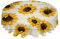 Wachstischdecke 152cm Aquarell-Sonnenblumen-Pflanzen-Blumenmuster-Retro-Holzmaserung Tischwäsche Rund Wachstuchtischdecke Wetterfeste Gartentischdecke Für Indoor Abendessen Picknick