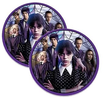 Piatti in carta MERCOLEDI FAMIGLIA ADDAMS 10 pz Ø 23cm Party Feste Compleanni