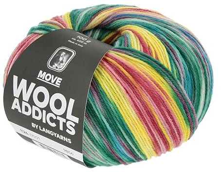WOOLADDICTS Move (Lang Yarns) 1126.0001 - yellow/red/blue/darkgreen
