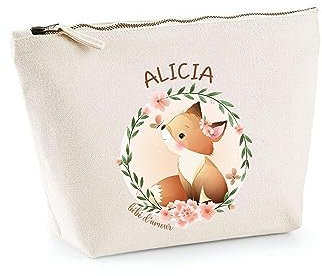 Trousse Alicia Bébé d'amour Renard | Pochette Enfant Mignonne Toilette Maquillage Idée Cadeau pour Jeune