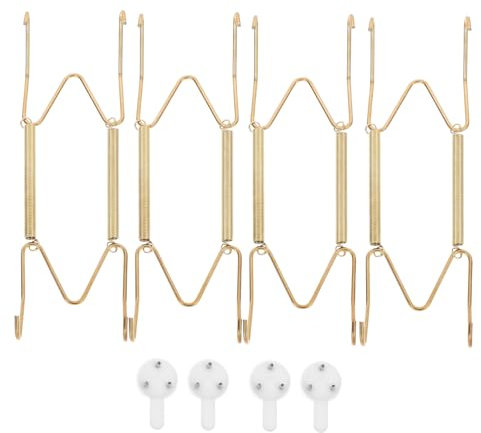 SOESFOUFU 4pezzi Ganci Per Piatti Da Parete Metallo Con Rivestimento Supporti Decorativi Per Piatti Da Facili Installare e Pratici Per La Casa o Ufficio