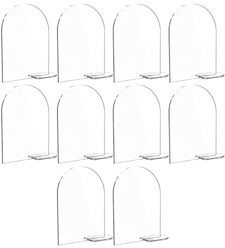 CENPEK 10PCS Acrylic Table Numbers Blank Transparent Seat Plate Arched Table Signs for Wedding Meetings Events Restaurant Office