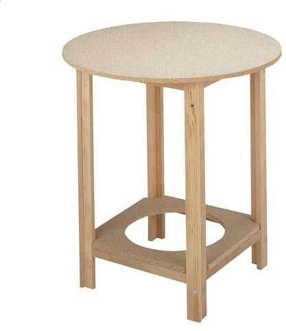 WELL HOME - Mesa camilla gazte, acabado SIN barniz, 90x90x75 cm