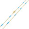 Mesnt Ketten Edelstahl Für Frauen, Edelstahl 2mm Rosenkranz Kette Halskette 55cm für Damen Gold Himmelblau