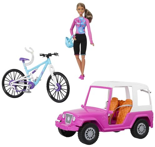 Barbie Puppen- und Mountainbike-Bundle Auto