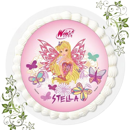 FONDANT Tortenbild, Zuckerbild mit Motiv, Essbares Foto für Torten, Tortenbild, Tortenaufleger Ø 20cm FONDANT Winx Feen Elfen Nr. 4