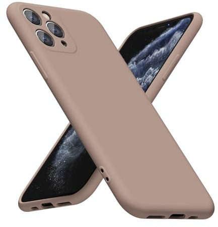LoeoeL for iPhone 11 Pro Phone Case Silicone, Minimalist Ultra Thin Slim Soft Rubber Gel Solid Color Matte TPU Cute Case for Women Men, Girly Plain Aesthetic Design & Camera Cover, Brown Fall
