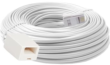 XINTONG Telephone Extension Cable 15M,Phone Extension Cord,Phone Line for UK Landline Phone,Compatible with BT&RJ11 Home and Office Fax, Wired Phone