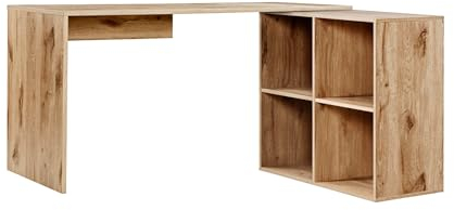 mokebo Eckschreibtisch groß in Eiche mit Stauraum 'Der Produktive', auch als Schreibtisch, Computertisch oder Arbeitstisch im Büro, Kinderschreibtisch oder Gaming Tisch in 145x77x65 (B/H/T in cm)