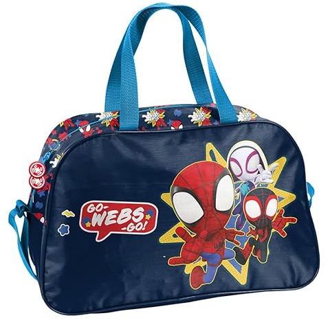 PASO Borsa sportiva per piscina e scuola con motivo Spiderman per ragazzi – Borsa da nuoto con tracolla regolabile e due manici – Borsa da viaggio per bambini – Borsa sportiva per bambini – Borsa da