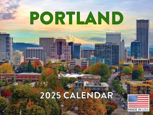 Portland-Kalender 2025, Oregon, Monats-Wandkalender, 12 Monate, hergestellt in den USA