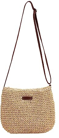 Taschen Organizer Shopper Unisex-Erwachsene Sommer-Umhängetasche, Strand-gewebte Schulter-Handtasche Nordlicht Taschen Original (Beige, One Size)