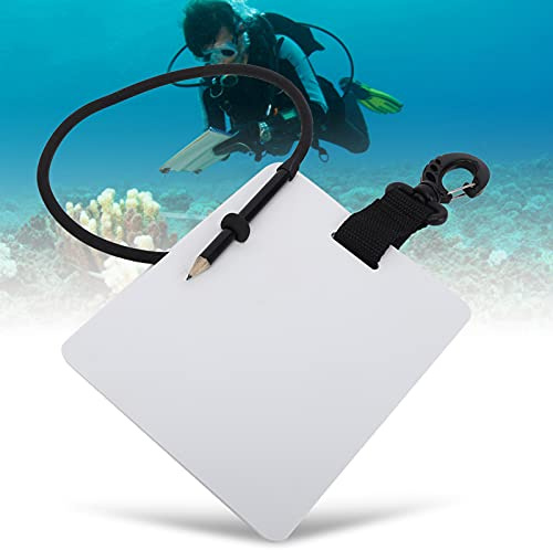 Leopacat Underwater Writing Slate for Scuba Diving & Snorkelling | Waterproof Plastic Dive Board 360° Swivel Clip and Pencil Professional Diving Swimming Communication Gear for Water Sports