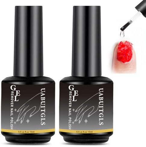 Gel Nail Polish Remover, Gel Remover For Nails In 3-5 Minutes, Easy Remover Acrylic Powder UV Polish, No Need for Foil, Soaking or Wrapping (2 Pcs)