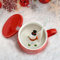 LIMITADA 3D Tier Kaffee Tasse Santa Claus Cup mit Deckel und Löffel Weihnachtsmann Keramik Kaffeebecher Handgemachte Figur Milch Tasse Weihnachten Geburtstagsgeschenke für Mädchen Frau Geburtstag