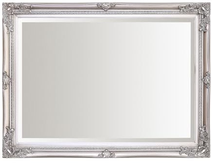 Select Mirrors Rennes Vintage Wall Mirror - Shabby Chic Baroque, Antique, French Design - Solid Wood Frame (Antique Silver, 60cm x 80cm)