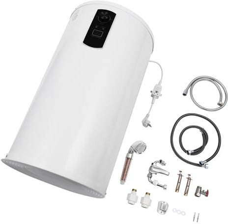 2000W Warmwasserspeicher 120L Warmwasser Warmwasserboiler Elektrospeicher Horizontal LED-Bildschirm Vertikal Durchlauferhitzer Wasserboiler Dusche mit Duschkopf, für Küche, Dusche & Badezimmer
